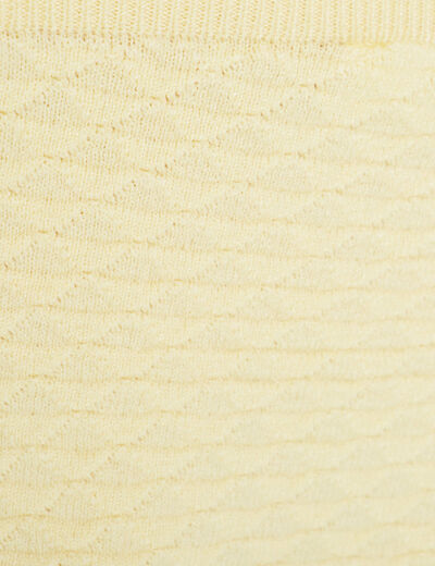 Débardeur tricot cropped jaune clair femme