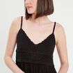 Robe longue évasée noir femme