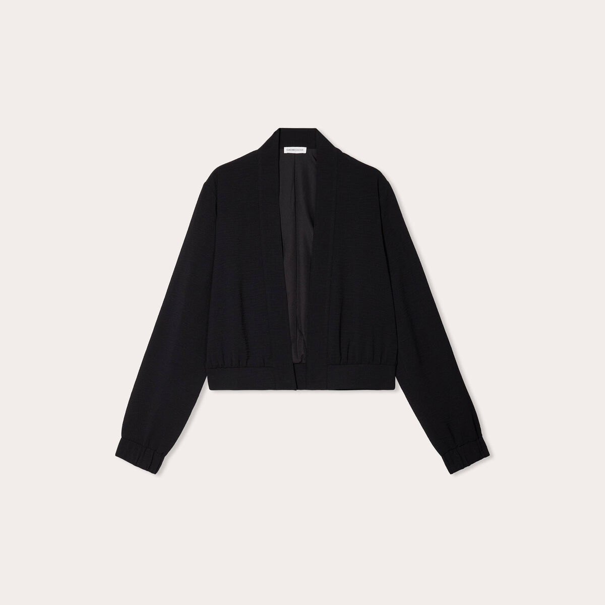 Veste ajustée col ouvert noir femme