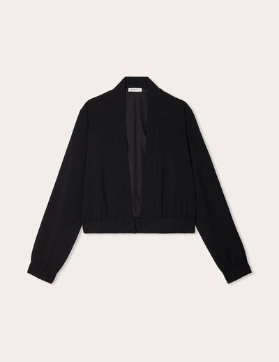 Veste ajustée col ouvert noir femme