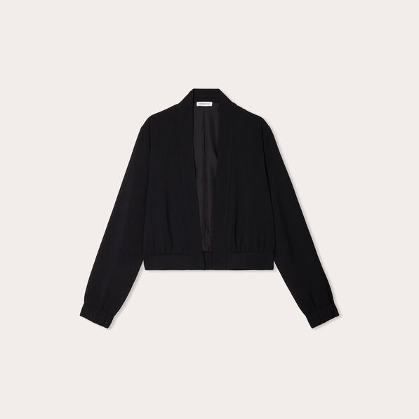 Veste ajustée col ouvert noir femme