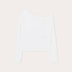 T-shirt col bateau asymétrique ecru femme