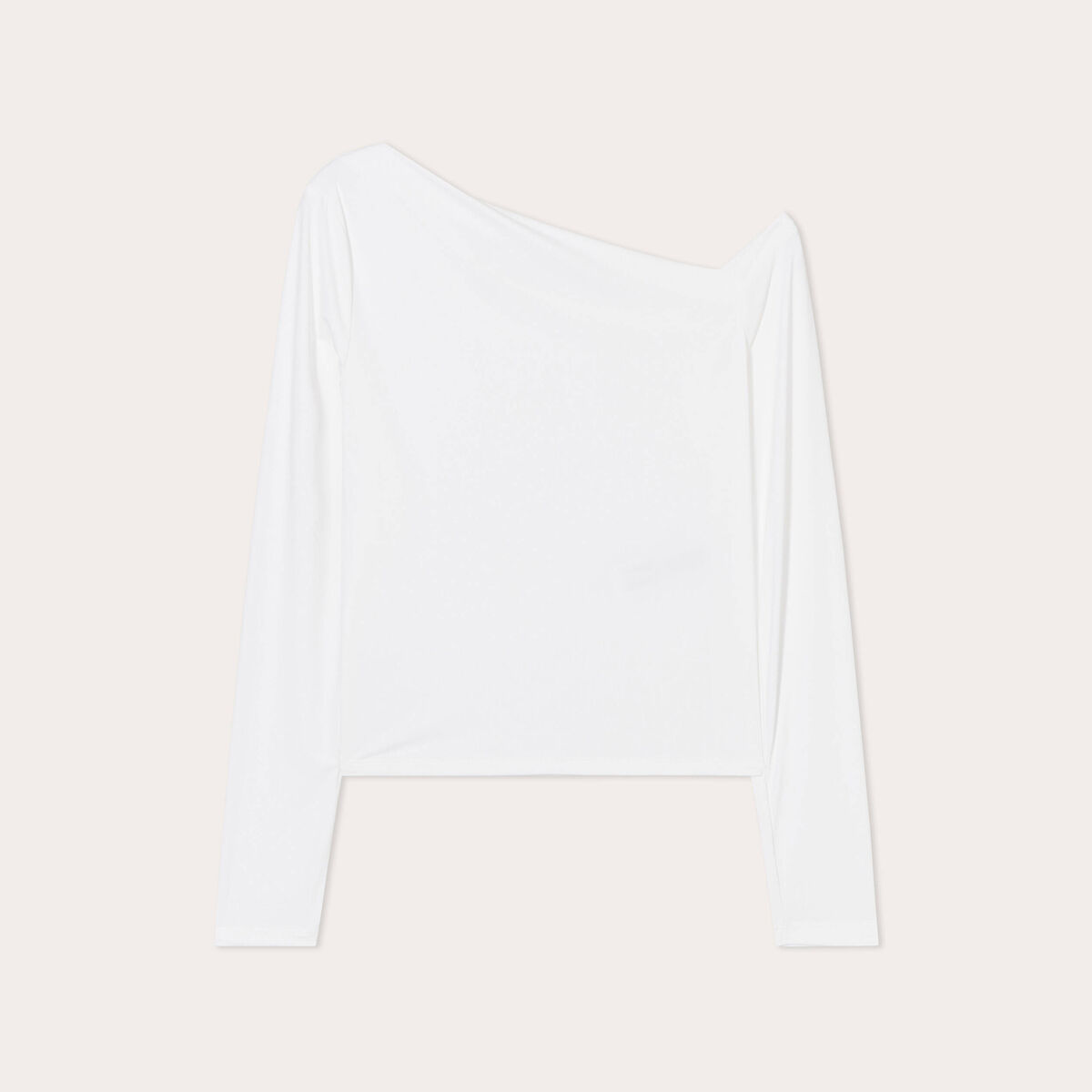 T-shirt col bateau asymétrique ecru femme
