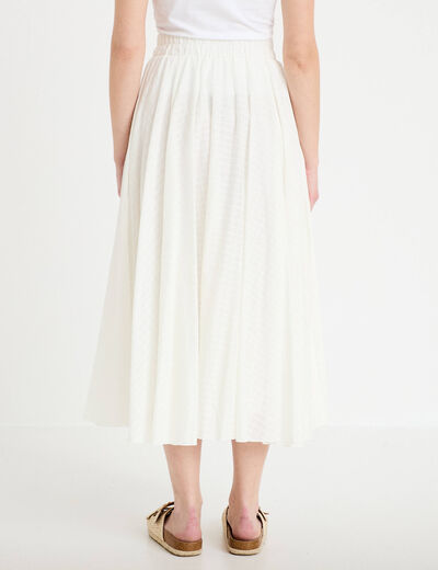 Jupe longue &eacute;vas&eacute;e ecru femme