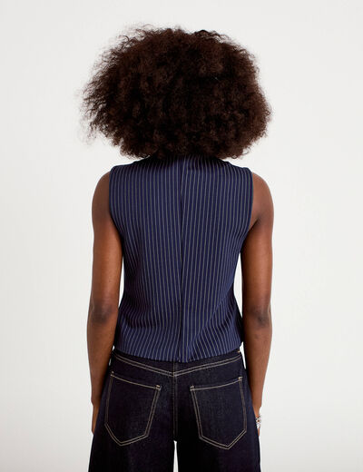 Veston sans manches bleu femme