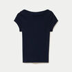 T-shirt ajust&eacute; manches courtes bleu marine femme