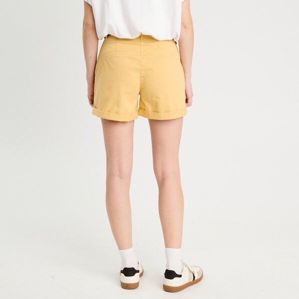 short chino ceinture jaune clair femme Short chino ceinturé jaune clair femme
