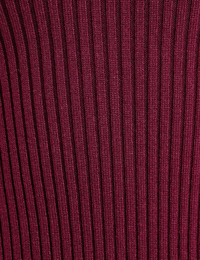 Robe tricot patineuse c&ocirc;tel&eacute;e bordeaux femme