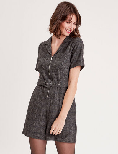 Combishort droite noir femme