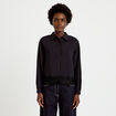 Chemise droite manches longues dentelle noir femme