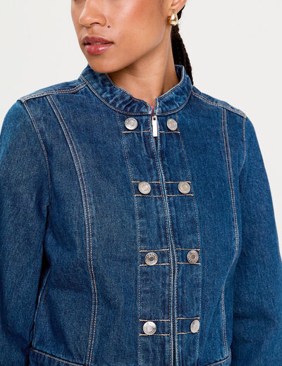 Veste en jean avec boutons denim stone femme