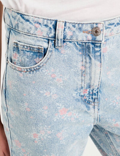 Jeans mom bas resserré rose clair femme