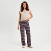 Pantalon large ajour&eacute; violet femme
