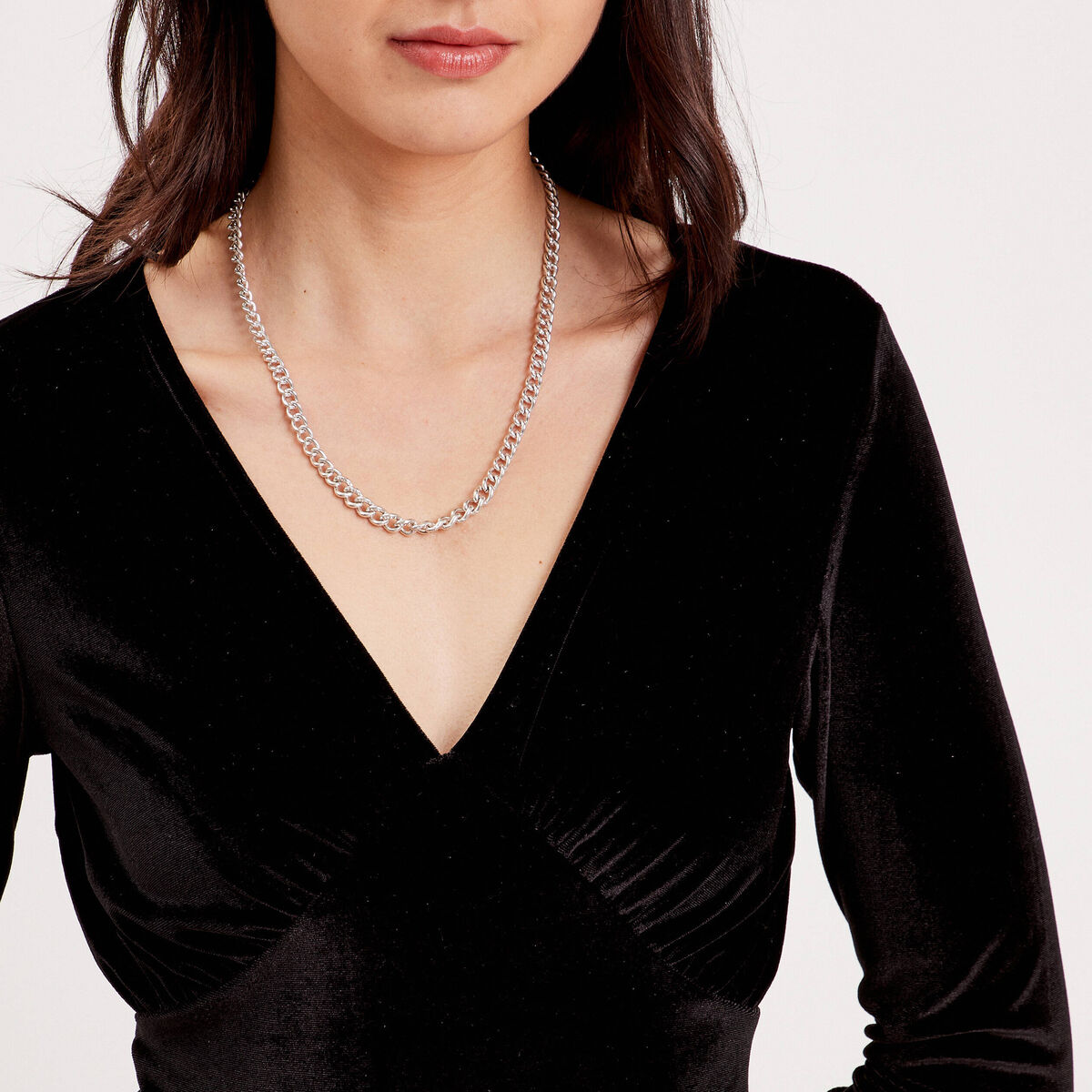 T-shirt velours cintré noir femme