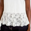 T-shirt manches courtes en dentelle ecru femme