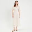 Robe longue évasée dentelle ecru femme