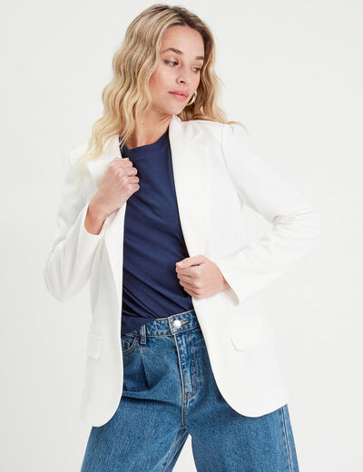 Veste blazer cintrée ecru femme