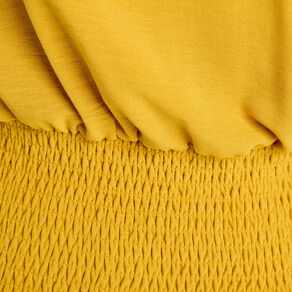 blouse smockee manches courtes jaune citron femme Blouse smockée manches courtes jaune citron femme