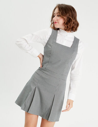 Robe évasée encolure carrée blanc femme