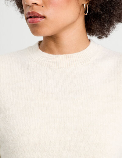 Pull sans manches ecru femme