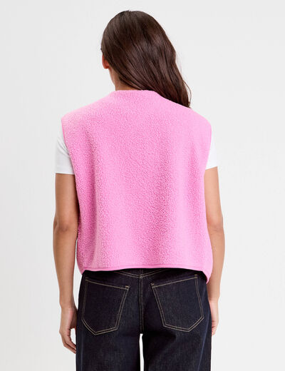 Gilet polaire sans manches rose femme