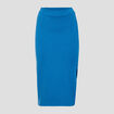 Jupe longue droite bleu femme