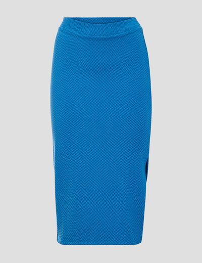 Jupe longue droite bleu femme