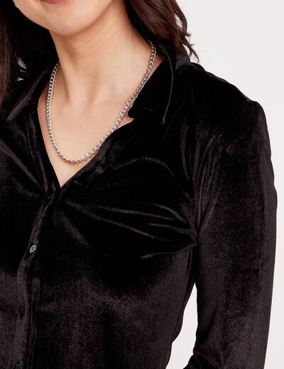 Chemise en velours noir femme