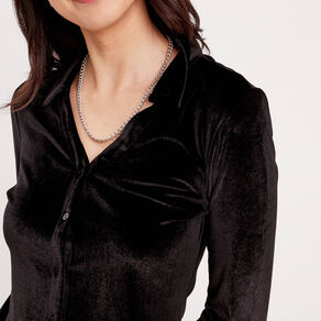 chemise en velours noir femme Chemise en velours noir femme