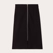 Jupe midi droite zippée noir femme