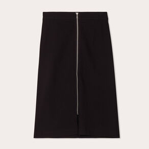 jupe midi droite zippee noir femme Jupe midi droite zippée noir femme