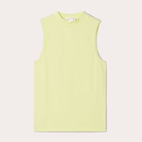 debardeur court col montant jaune fluo femme Débardeur court col montant jaune fluo femme