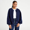 Bomber manches longues bleu marine femme