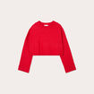 Pull cropped manches longues rouge femme