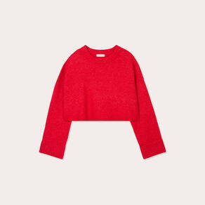 pull cropped manches longues rouge femme Pull cropped manches longues rouge femme