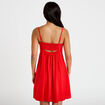 Robe courte d&eacute;collet&eacute; bretelles fines rouge femme