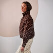 Veste oversize manches longues marron chocolat femme