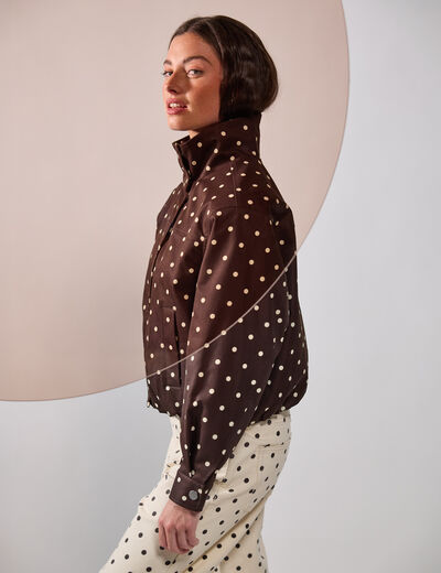 Veste oversize manches longues marron chocolat femme
