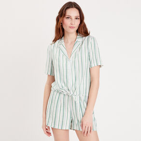 Chemise manches courtes vert femme