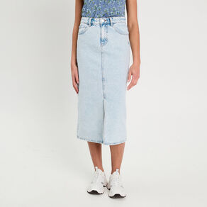 Jupe crayon taille standard denim bleach femme