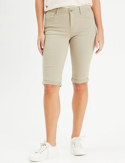 Pantacourt vert kaki femme