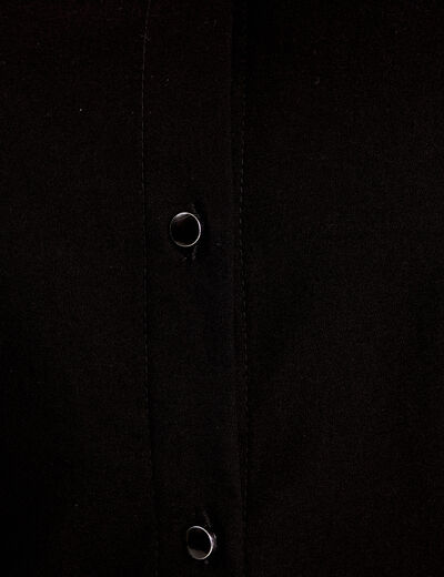 Chemise cintrée manches courtes noir femme