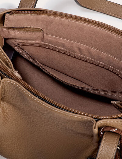 Sac port&eacute; &eacute;paule beige femme