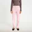 Pantalon droit en velours rose clair femme