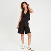 Bermuda large pinces noir femme