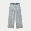 Jean wide leg taille basse bleu femme