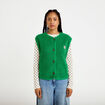 Veste sans manches fausse fourrure vert fonc&eacute; femme
