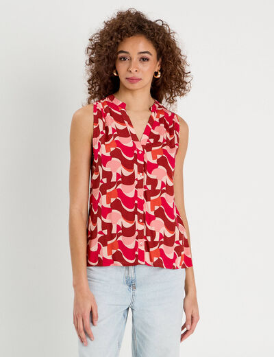 Chemise sans manches rose femme