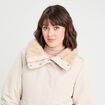 Parka droite avec capuche ecru femme