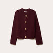 Gilet manches longues violet fonc&eacute; femme